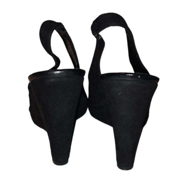 Donald J. Pliner Black Wedge Heel Slingback Shoes - Picture 2 of 4